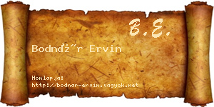 Bodnár Ervin névjegykártya