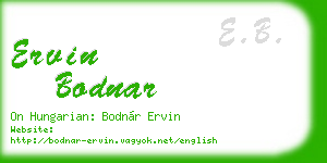 ervin bodnar business card