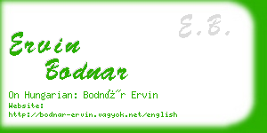 ervin bodnar business card